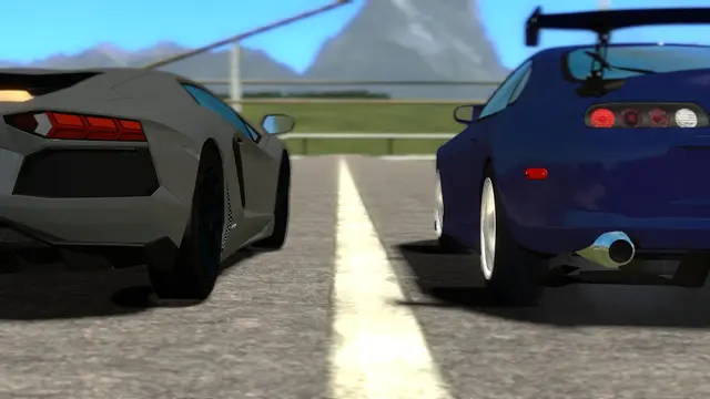 Lamborghini Aventador and Toyota Supra parked nose to nose