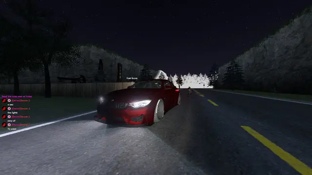 Night drive through the hills