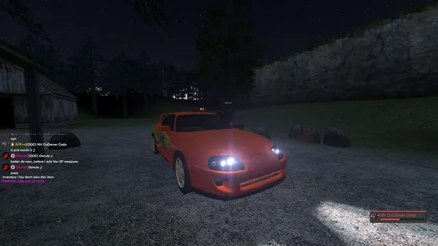 Red Supra parked on a night street